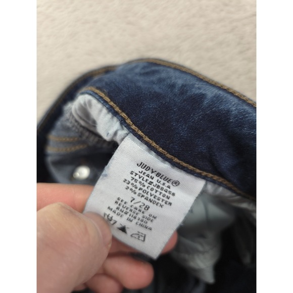 Judy Blue Jeans Womens 7 28 Crop Flare Leg Denim Frayed Hem - Picture 9 of 9